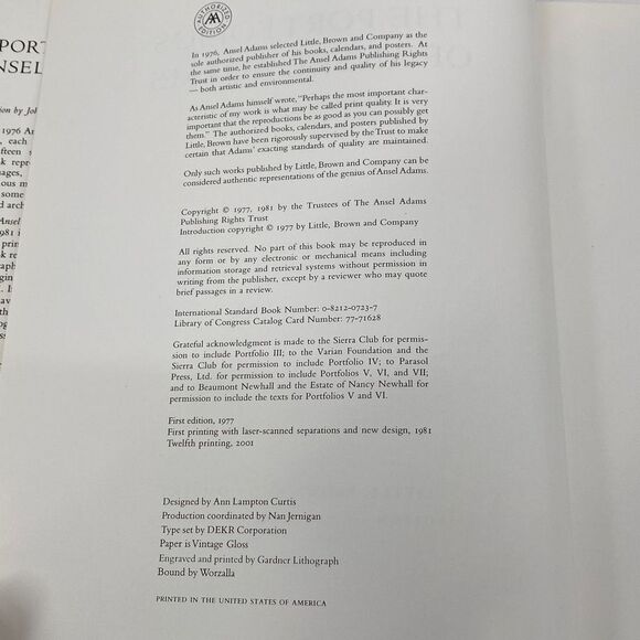 The Portfolios Of Ansel Adams Hard Back Coffee Table Art Print Book - Picture 9 of 14